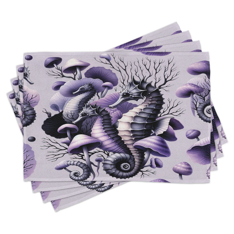 Ensemble de 4 napperons mauves Ambesonne