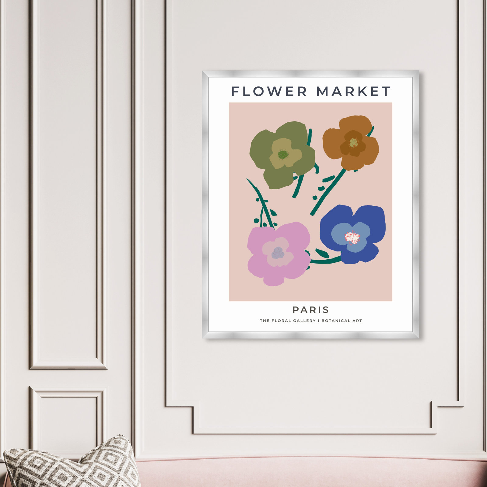 Paris Flower Market Print by Oliver Gal, 47" H x 38" W, Silver