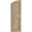 Timberthane deux panneaux plats égaux avec volets elliptiques en faux bois (par paire)-64374824-64374833-64374855