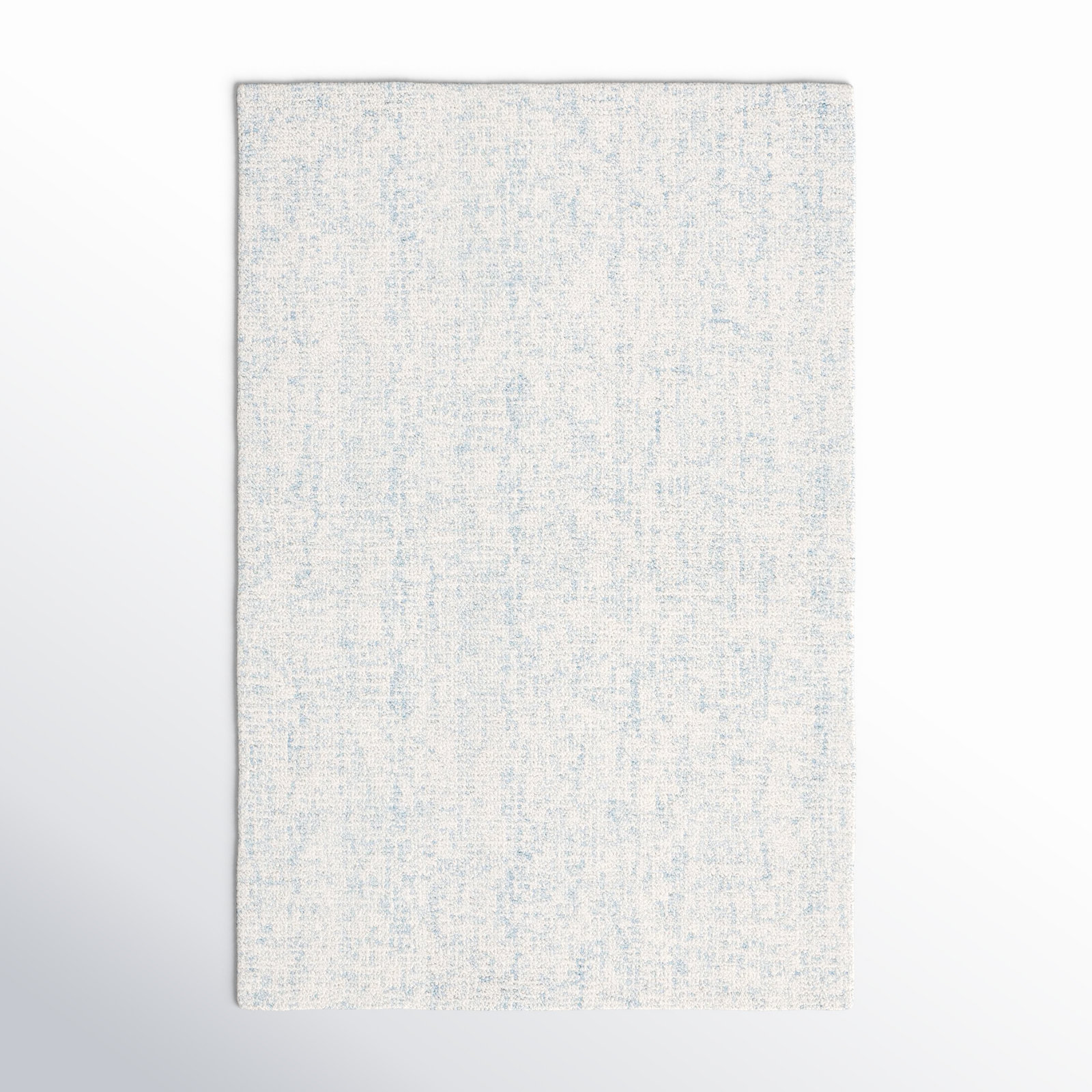 Fredi Abstract Hand Tufted Wool/Cotton Area Rug in Light Blue/Ivory, Rectangle 3' x 5'