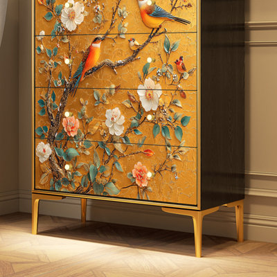 Painted Luxury Five-Drawer Cabinet for Living Room
