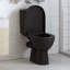 Siège de toilette noir à fermeture en douceur avec siège à dégagement rapide