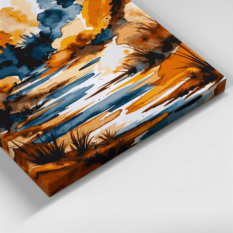 «Watercolor Landscape 75», art mural sur toile grise
