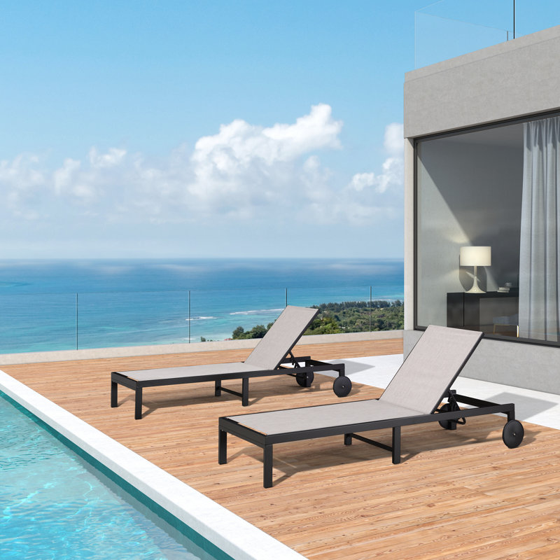 Narwin Outdoor Rust-Resistant Metal Chaise Lounge