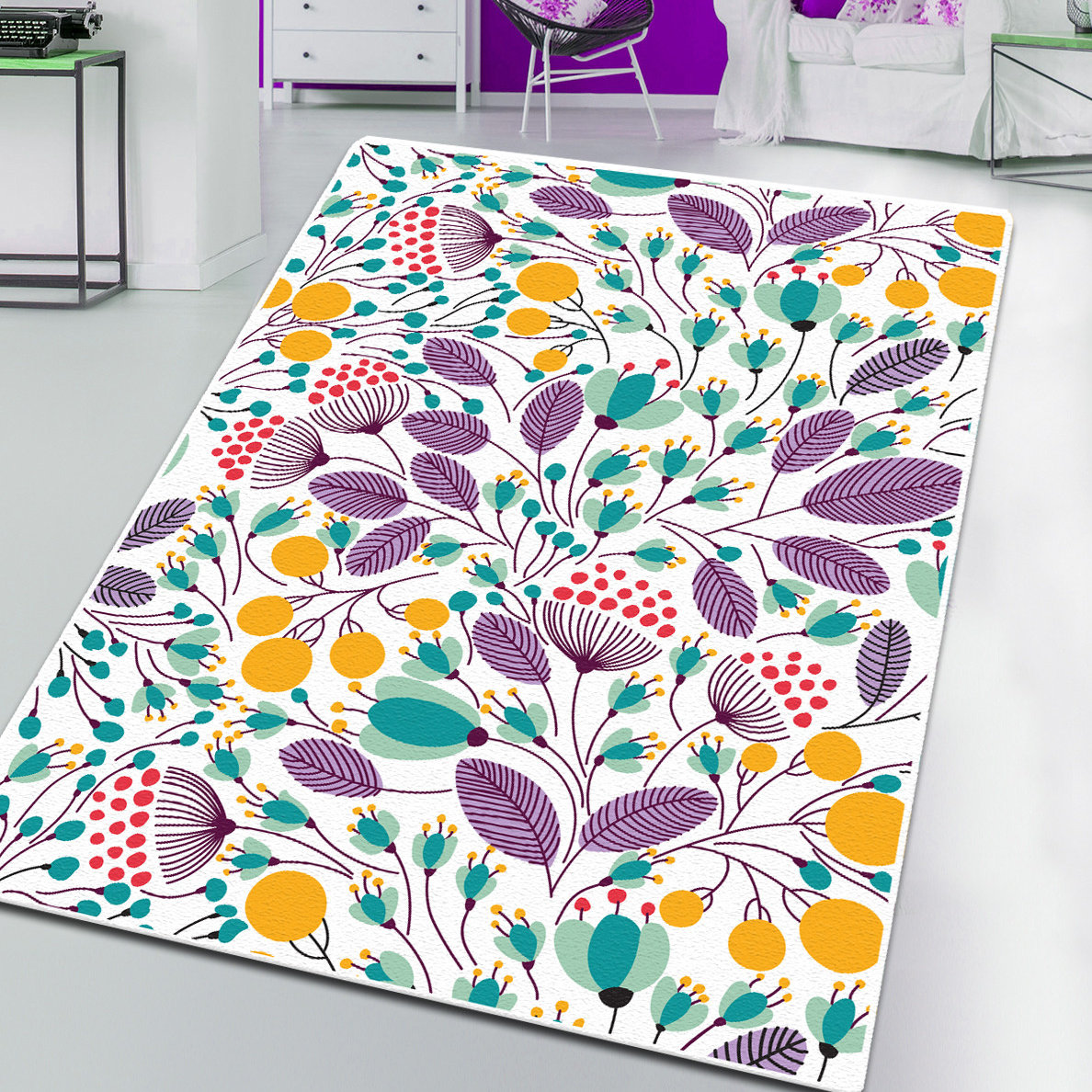 Machine Made Polyester Rugs East Urban Home Pennie Machine Made Polyester/Velvet Area Rug in Green ...