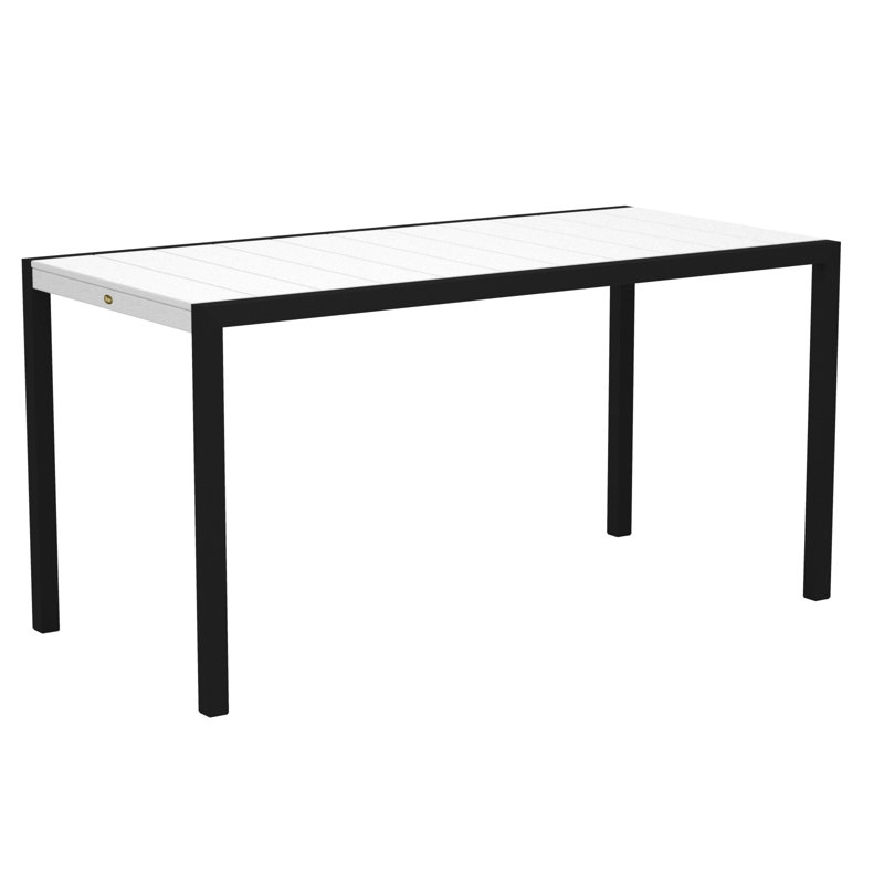 Table de comptoir POLYWOOD Surf City, Noir texturé / Blanc classique, 36 po x 73 po