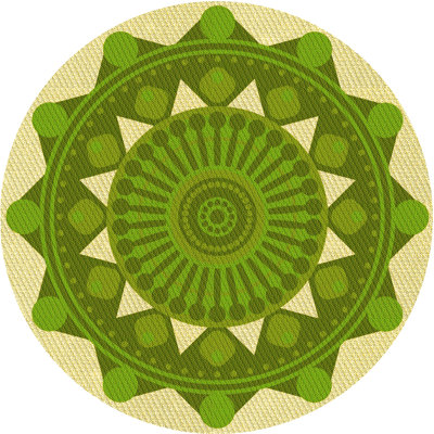 Tapis jaune/vert en laine