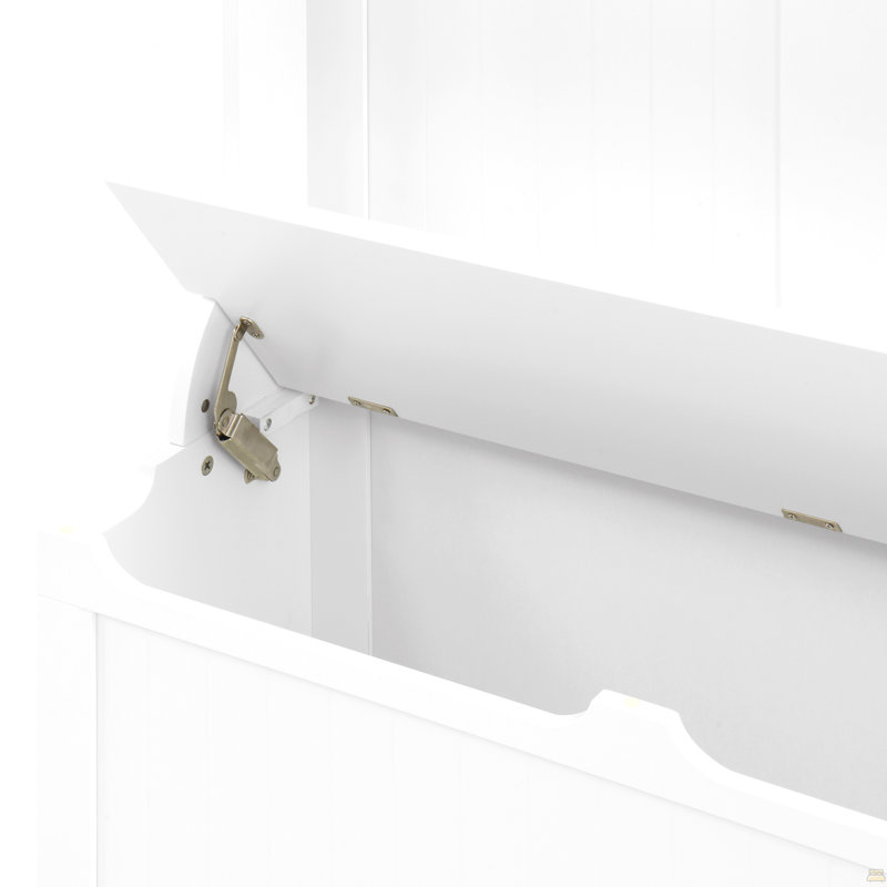 Entryway Bench with Standing Coat Rack, Hall Tree with Shoe Storage Bench, Entryway Organizer with 5 Hooks, White