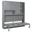 Lit escamotable mural avec armoire supérieure et tablettes, conception pliable peu encombrante avec éclairage intégré et ports USB-990213730