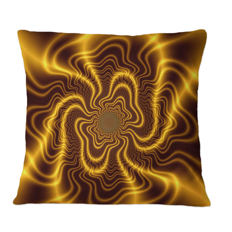Coussin décoratif imprimé jaune, 18 po x 18 po