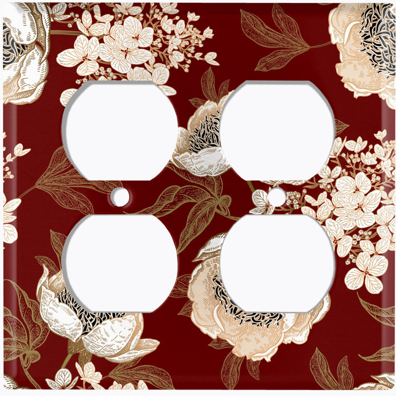 Plaque murale 2 prises Maroon