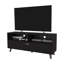 Meuble télé Black City Mid-Century avec tablettes ouvertes et rangement - Wengé