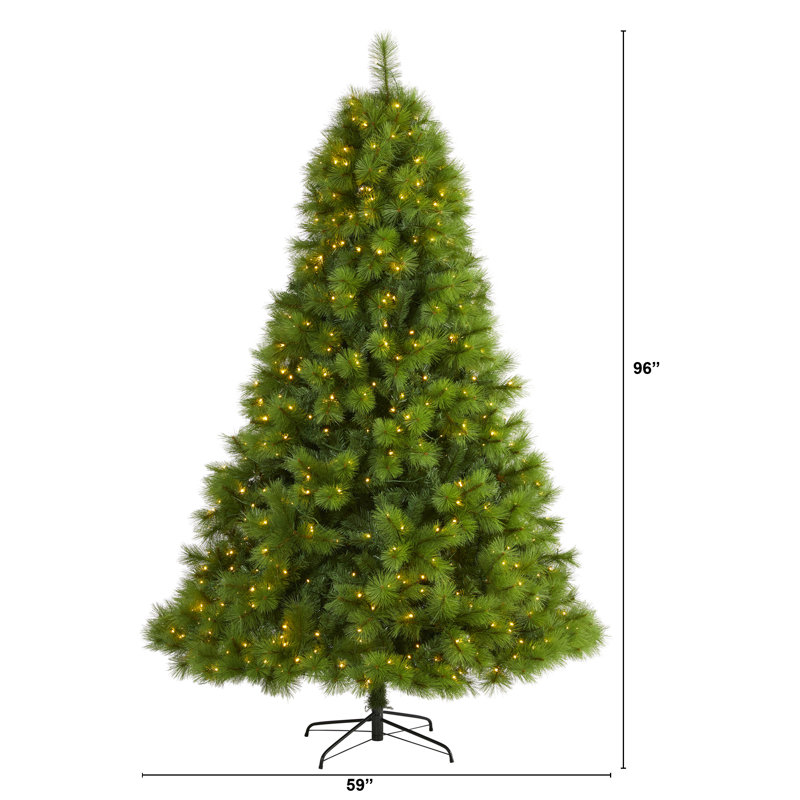 Lighted Artificial Pine Christmas Tree, 8' H