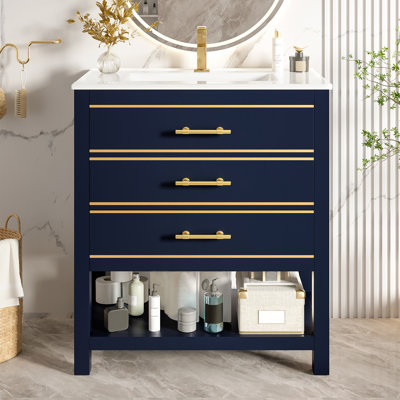 Single Bathroom Vanity with Ceramic Basin
