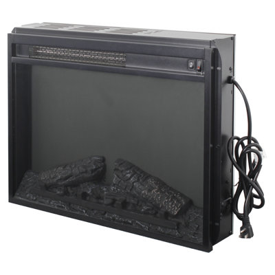 23 Inch Electric Fireplace Insert Heater - With Log Set and Realistic Flame Overheating Protection Without Control