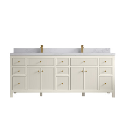 Meuble-lavabo double 84 po avec plateau Sonoma