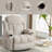Swinging Recliner Massage Heated Sofa, With USB And 2 Cup Holders In Side Pockets-456702955