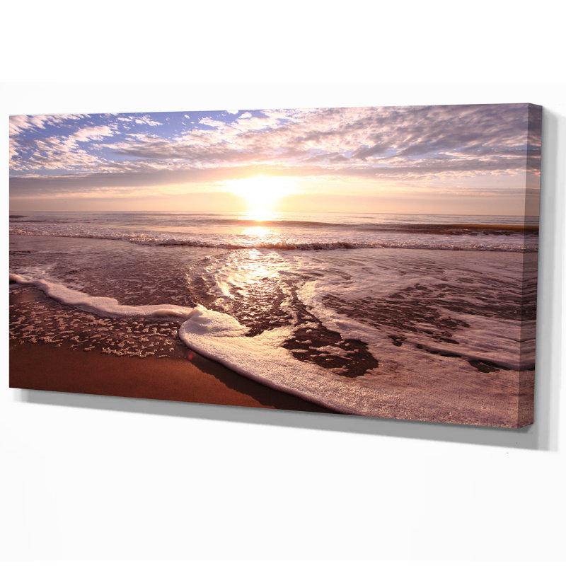 Lever de soleil à la plage, reproduction de photo sur toile tendue, H 16 po x l 32 po x P 1 po