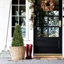Topiaire artificiel, faux arbuste en pot en plastique noir-728354305-673287582