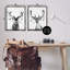 «Black and White Disco Deer», ensemble de 2 toiles flottantes encadrées par Victoria Barnes-580359925-580359926