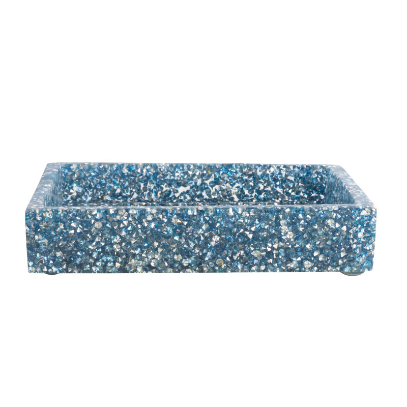 Sparkles Home Luminous Soap Dish | Rhinestone-Studded Resin | Durable & Easy to Clean, Ice