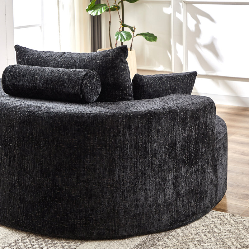 Canapé-lit simple en chenille de 55 pi pour salle de projection, installation facile, rembourrage en mousse noire, coussin