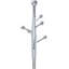 Cintre principal en acier inoxydable peint en aérosol, portemanteau moderne en acier inoxydable argenté, renfort en bois au niveau du support, conception surélevée de 72 pouces avec support amovible-319565522