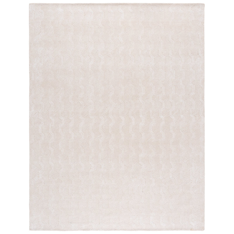 Ilianny Hand Tufted Viscose Wool Cotton Solid Color Rug, Rectangle 8' x 10'