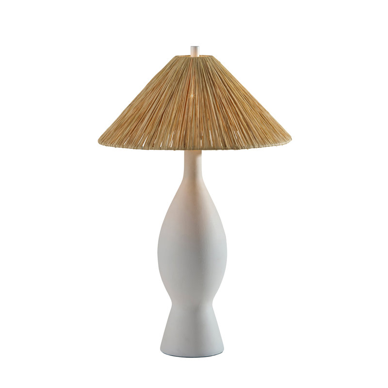 Maren Table Lamp, White, Clear