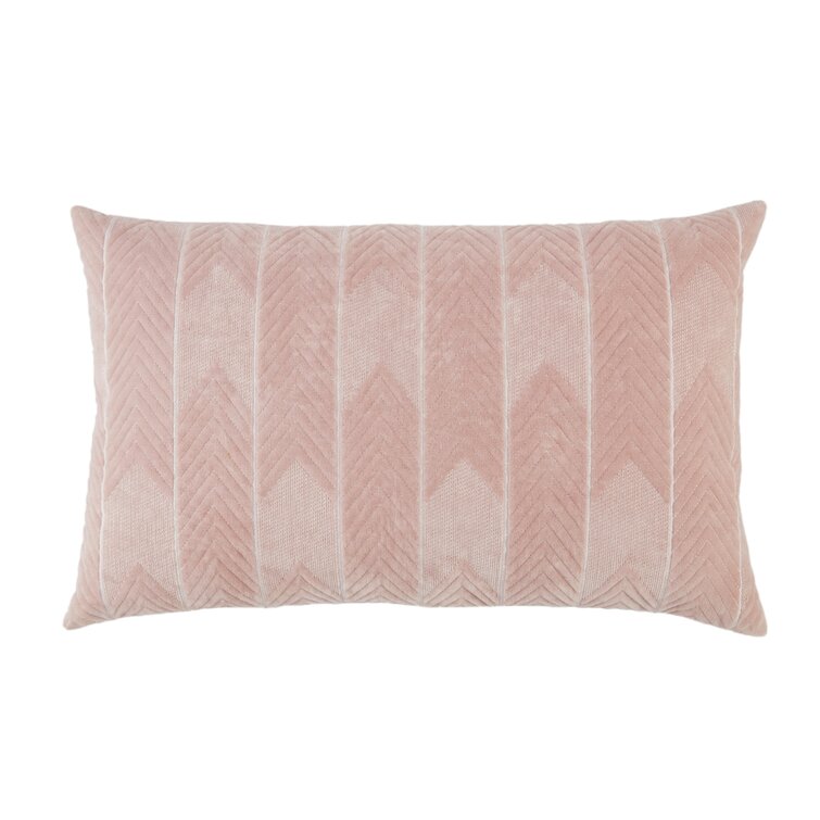 Contemporary Dirty Pink Handmade Velvet Throw Pillow & Down Insert