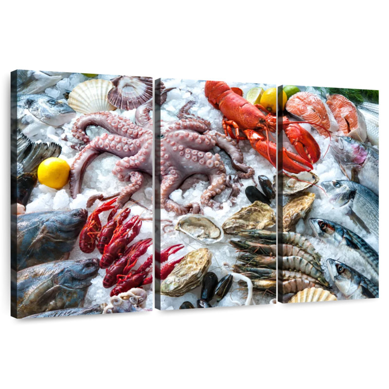 Plateau de fruits de mer frais, H 32 po x l 50 po