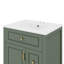 Meuble-lavabo de 24 po avec lavabo en céramique, 1 porte à fermeture en douceur et 2 tiroirs à fermeture en douceur-1307796986