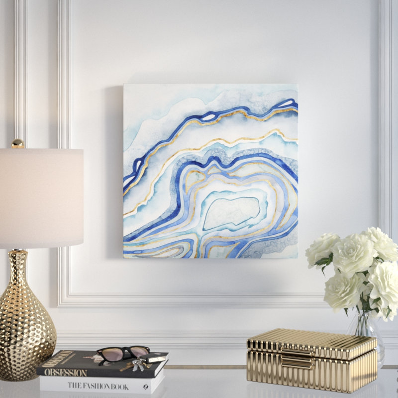 « cobalt agate ii », reproduction sur toile tendue, H 18 po x l 18 po x P 1,5 po
