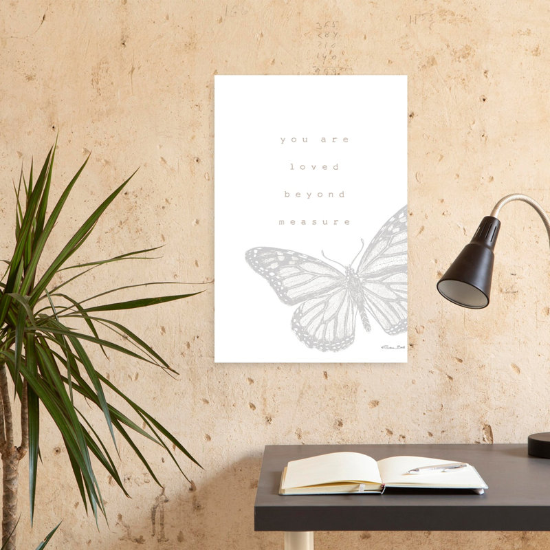 «Nursery You Are Love», art papillon contemporain, H 24 po x l 16 po