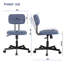 Chaise de travail sans accoudoirs en laine d'agneau 23 po pivotante réglable avec dossier capitonné-554103489-554103502