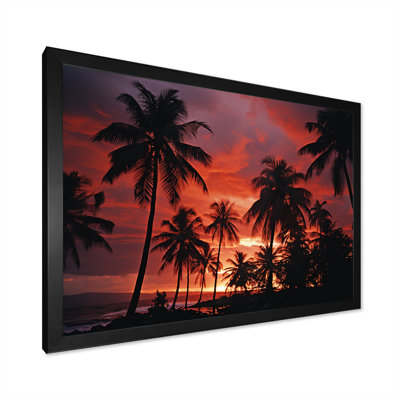 «Palm Tress By The Sea At Sunset», reproduction sur toile