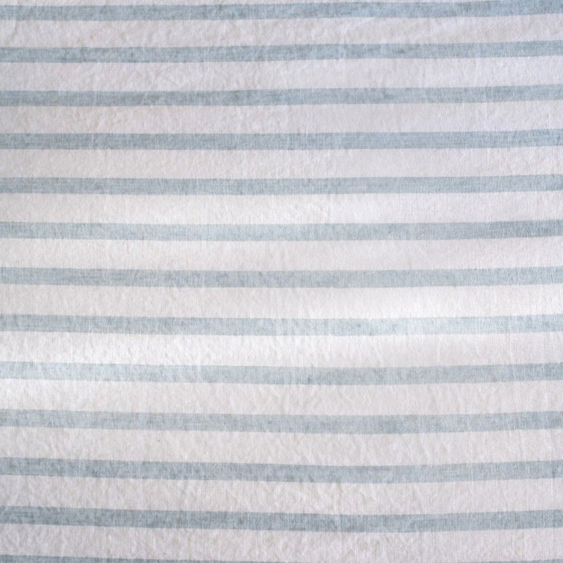 100% French Linen Duvet Cover, King Duvet Cover, Cream/Wave Stripe