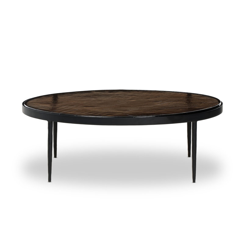 Yoko Glass Coffee Table, Smoked Brown Cast Glass