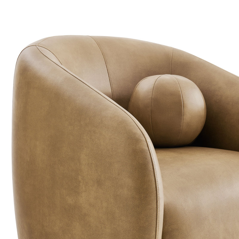 Fauteuil pivotant en cuir Vegan Jonina, Grillé