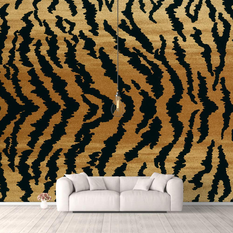 Murale tigre inspiré, L 100 po x l 144 po