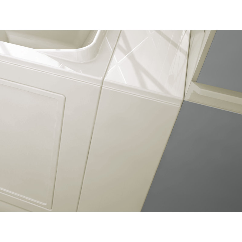 52'' x 32'' Fiberglass Bathtub with Faucet, Linen, Right