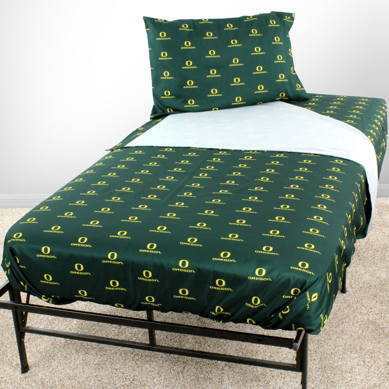 Oregon Sheet Set, King Sheet Set + Fitted Sheet + 2 Pillowcases, University of Oregon