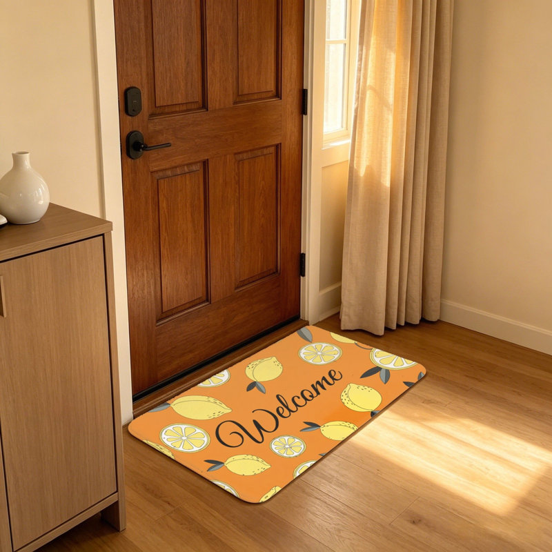 Paillasson orange 20 po x 32 po assorti intérieur / extérieur