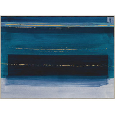 «Gilded Indigo 2» par Thom Filicia - peinture sur toile à cadre flottant