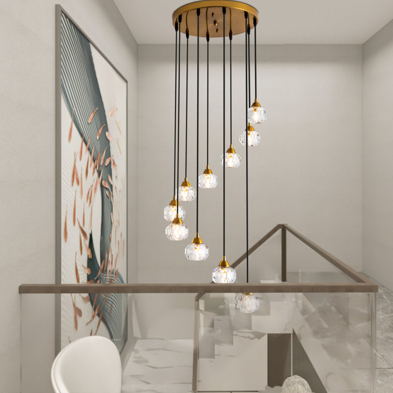 Lustre unique à 10 lumières avec accents en cristal Flitwick