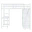Lit mezzanine blanc avec garde-robe pratique, bureau et tablettes - Home Essential pleine grandeur en configuration efficace-706836284
