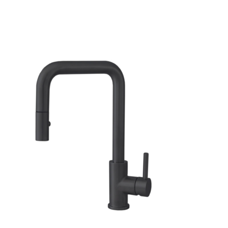 Rivo modern single-handle kitchen faucet, Noir mat