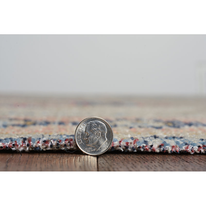 Rectangle Presli Oriental Machine Woven Polyester Area Rug in Ivory/Terracotta, Rectangle 3' x 5'