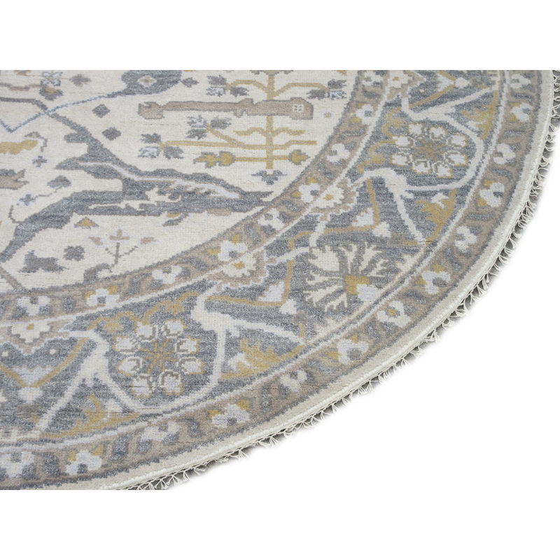 8X8 Round Oushak Hand-Knotted Rug