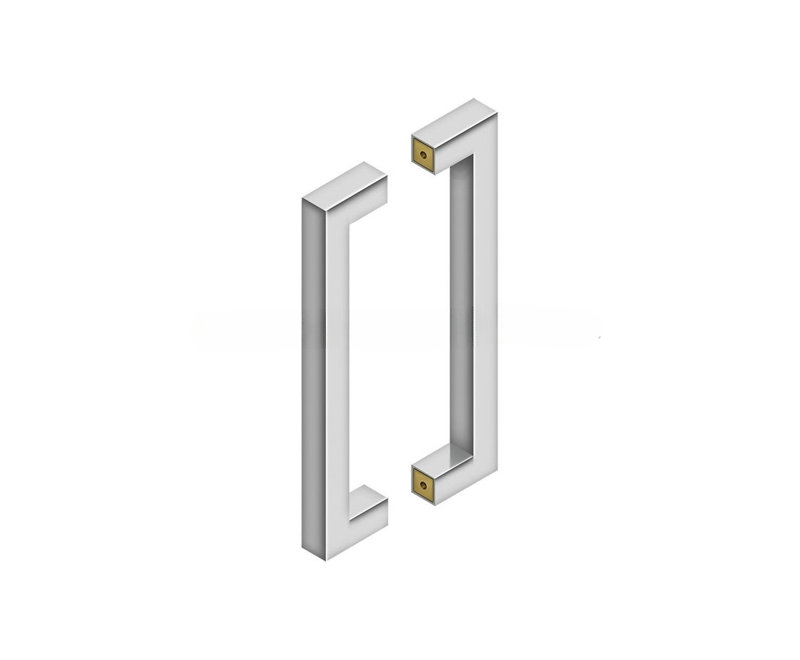 Deltana SSPBB1210U19 12" Contemporary Pulls, Back-to-Back in Paint Black, Polished Stainless